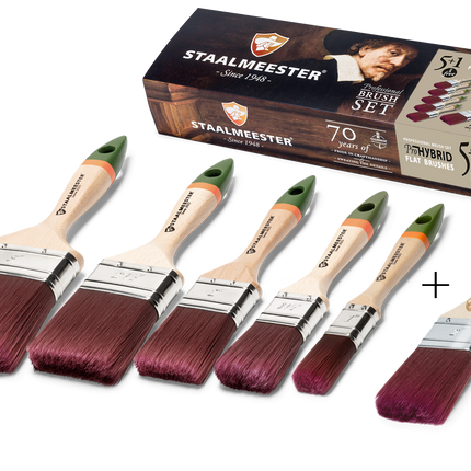 Pro-Hybrid platkwast-set – interieurhoutverf
